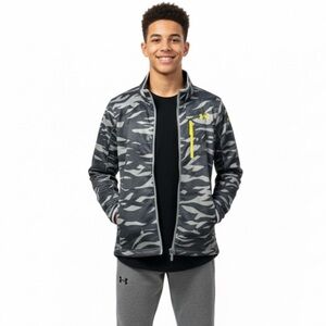 Under Armour Camo Youth XL Coldgear Infrared Black Gray Jacket